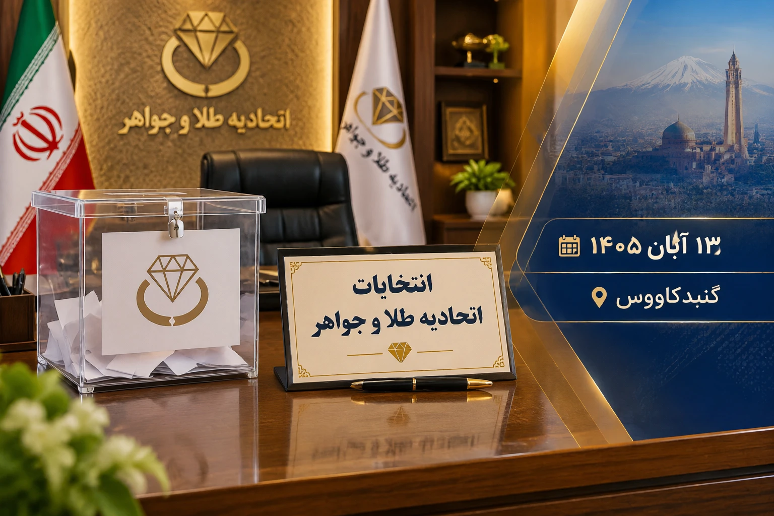 رئیس اتحادیه طلا، جواهر، نقره، ساعت و عینک گنبدکاووس از برگزاری انتخابات هیأت‌مدیره این اتحادیه در روز چهارشنبه 13 آبان‌ماه پس از چهار ماه تعویق خبر داد.