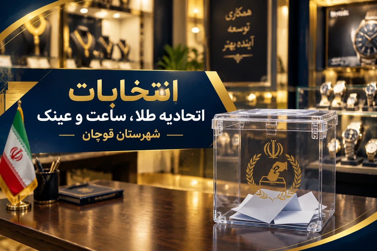 انتخابات هیئت‌مدیره اتحادیه طلا و ساعت قوچان امروز، هشتم مهرماه با حضور گسترده اعضا برگزار شد و احمد حسن نژادان، با کسب اکثریت آرا به عنوان رئیس جدید اتحادیه صنف طلا، ساعت و عینک شهرستان قوچان انتخاب شد.